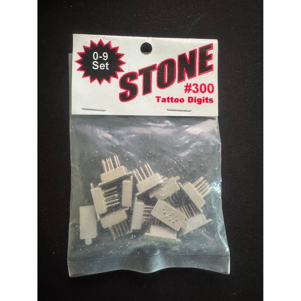 NEW Stone #300 Pet Tattoo Digits Set 0-9 Complete Numbers Metal with‎ Plastic